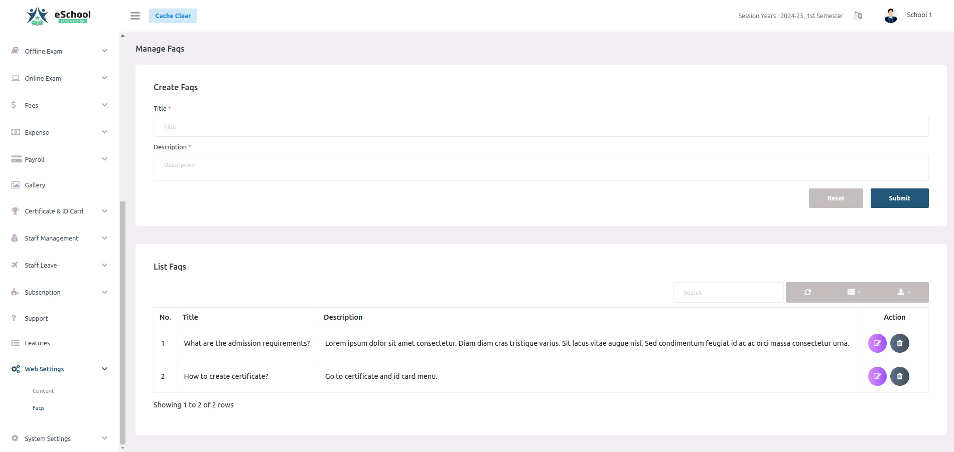 e-School SaaS